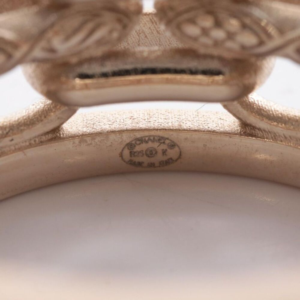 Chanel Coco Mark Ring Gold Plated Rhinestone - Picture 2 of 5